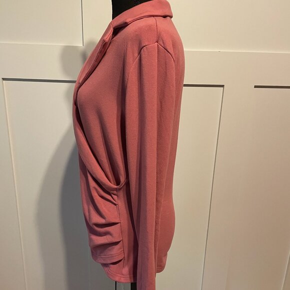 OGL MOVE Collared Surplice Top THERMAL ECO-MOUSSE ROSE NWT SIZE XL - Picture 3 of 11